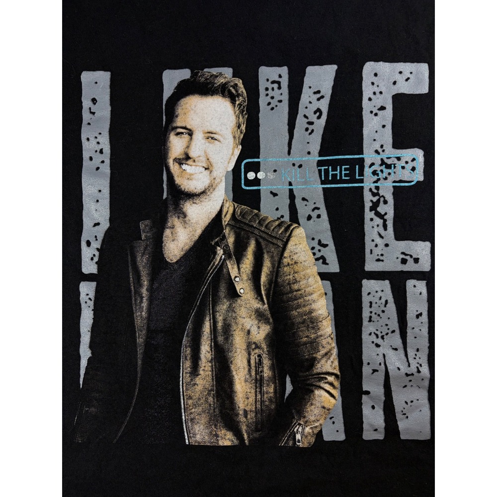 Luke Bryan Kill The Lights Concert T-Shirt Mens Medium Black Country Music Tee
